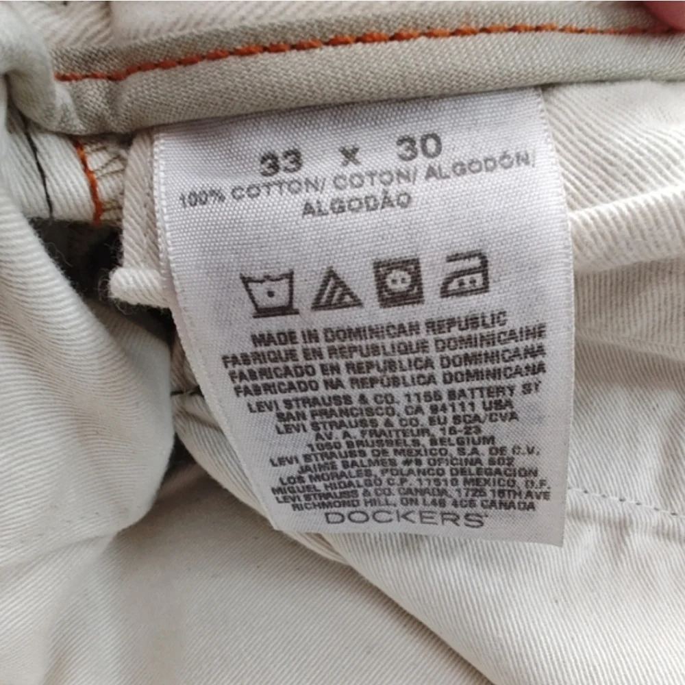 Dockers D3 Classic Fit Men's Olive Army Green Chinos 33x30 Cotton